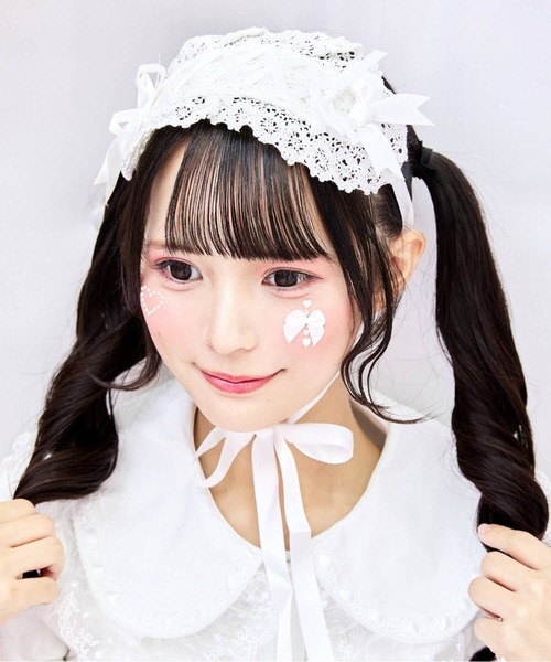 BODYLINE（ボディライン）の「サテンリボンレースアップヘッドドレス（その他ヘアアクセサリー・レディース・ブラック×レッド/サックスブルー/オフホワイト/ブラック×ブラック/ブラック×ブルー/ブラック×ホワイト/ピンク・FREE）」の11枚目の写真