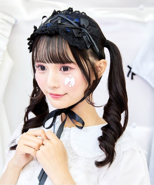 BODYLINE（ボディライン）の「サテンリボンレースアップヘッドドレス（その他ヘアアクセサリー・レディース・ブラック×レッド/サックスブルー/オフホワイト/ブラック×ブラック/ブラック×ブルー/ブラック×ホワイト/ピンク・FREE）」の20枚目の写真