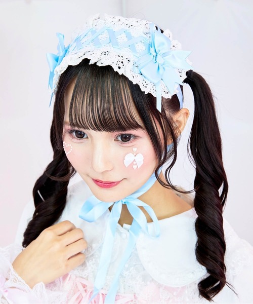 BODYLINE（ボディライン）の「サテンリボンレースアップヘッドドレス（その他ヘアアクセサリー・レディース・ブラック×レッド/サックスブルー/オフホワイト/ブラック×ブラック/ブラック×ブルー/ブラック×ホワイト/ピンク・FREE）」の16枚目の写真