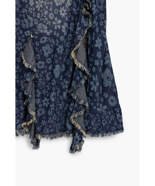 Desigual（デシグアル）の「【Desigual × Nicki Nicole】デニムフリル アシンメトリーネックライン ストラップドレス（ワンピース・レディース・ブルー・XS/S/M/L/XL）」の3枚目の写真