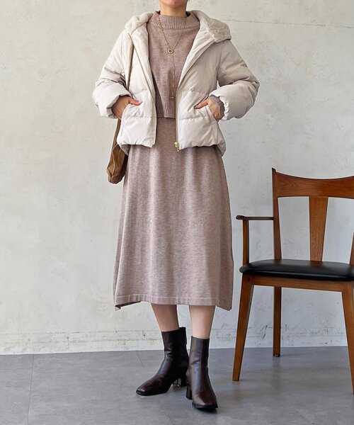 un dix cors（アンディコール）の「ファーフードコンパクトダウン（ダウンジャケット/コート・レディース・ネイビー/アイボリー/ブラック・FREE）」の6枚目の写真