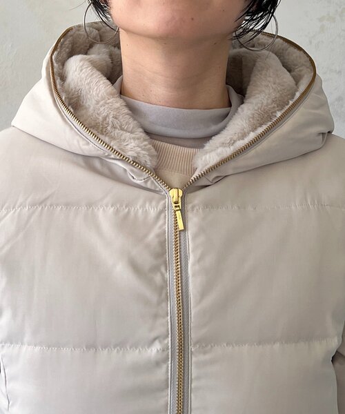 un dix cors（アンディコール）の「ファーフードコンパクトダウン（ダウンジャケット/コート・レディース・ネイビー/アイボリー/ブラック・FREE）」の13枚目の写真