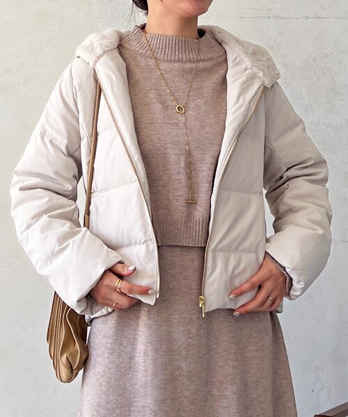 un dix cors（アンディコール）の「ファーフードコンパクトダウン（ダウンジャケット/コート・レディース・ネイビー/アイボリー/ブラック・FREE）」の20枚目の写真