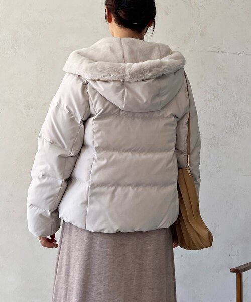 un dix cors（アンディコール）の「ファーフードコンパクトダウン（ダウンジャケット/コート・レディース・ネイビー/アイボリー/ブラック・FREE）」の22枚目の写真