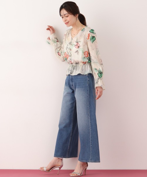 PINKY&DIANNE(ピンキーアンドダイアン)の「◆ボタニカルアートプリントブラウス(シャツ/ブラウス・レディース・ホワイト系その他2/ベージュ系その他・38)」の5枚目の写真