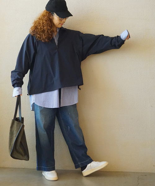 JOURNAL STANDARD LUXE（ジャーナルスタンダード　ラックス）の「ドライナイロンハーフジップブルゾン（ブルゾン・レディース・ブラック/ネイビー・FREE）」の13枚目の写真