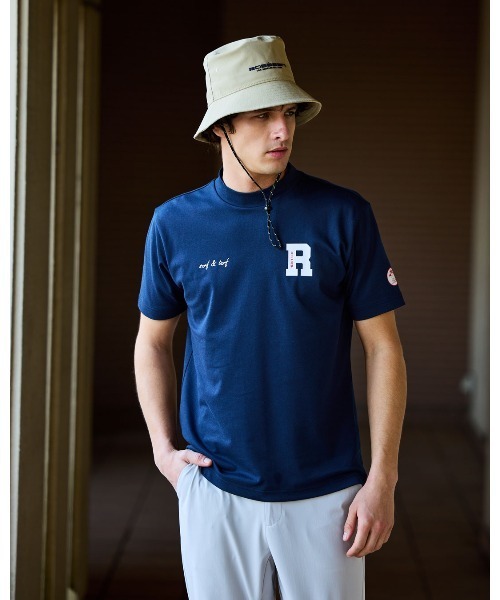 ROSASEN(ロサーセン)の「【Rosasen/GOLF】 ベアカノコ 半袖モックネック(ポロシャツ・メンズ・ホワイト/ネイビー/オレンジ・48/50/52)」の3枚目の写真