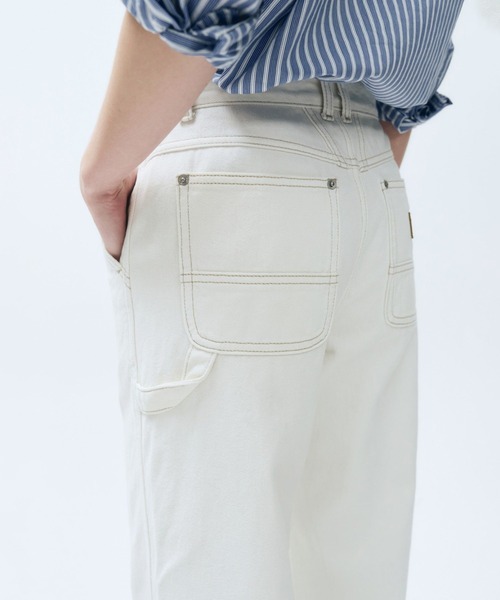 MARITHE + FRANCOIS GIRBAUD（マリテフランソワジルボー）の「W CARPENTER DENIM PANTS（デニムパンツ・レディース・ベージュ/ブルー・27inch/28inch/26inch/25inch）」の20枚目の写真