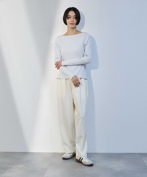Mac-House(マックハウス)の「【milli de l'air 】トタンテレコ レイヤード ボートネック 長袖プルオーバー(Tシャツ/カットソー・レディース・ホワイト/ブラック/ブルー・M)」の19枚目の写真