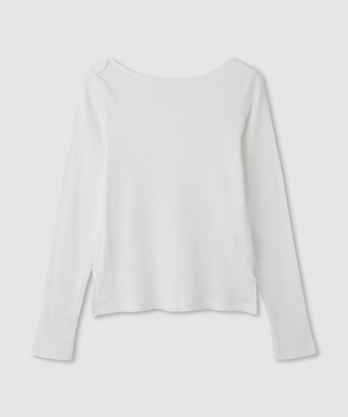Mac-House(マックハウス)の「【milli de l'air 】トタンテレコ レイヤード ボートネック 長袖プルオーバー(Tシャツ/カットソー・レディース・ホワイト/ブラック/ブルー・M)」の22枚目の写真