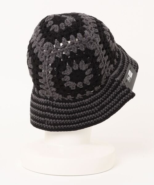 ニューエラ❗️クロシェニット⭐️バケットハット クロシェ ニットバケット Croche ブラック/ホワイト | ニューエラ