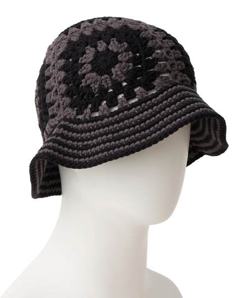 ニューエラ❗️クロシェニット⭐️バケットハット クロシェ ニットバケット Croche ブラック/ホワイト | ニューエラ