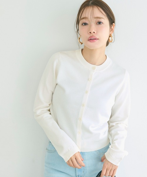 coca（coca）（コカ）の「スプリングニットカーディガン（カーディガン/ボレロ・レディース・ブラック/ライトピンク/ライトグレー/ホワイト・S/M/L）」の8枚目の写真