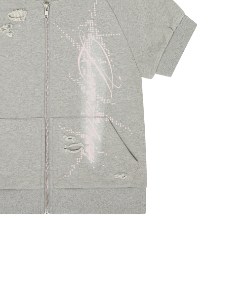 LUVISTRUE（ラヴイズトゥルー）の「EL DAMAGE SHORT SLEEVED HOOD ZIP UP(GRAY)（パーカー・レディース・その他・FREE）」の5枚目の写真
