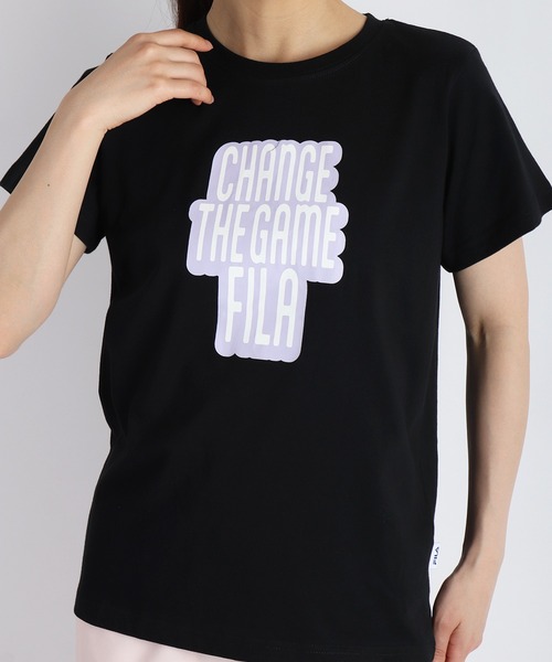 FILA(フィラ)の「FILA / フィラ 半袖プリントT レディース(Tシャツ/カットソー・レディース・ホワイト/ピンク/ホワイト系その他/ラベンダー/ブラック/ネイビー系・M/L)」の3枚目の写真