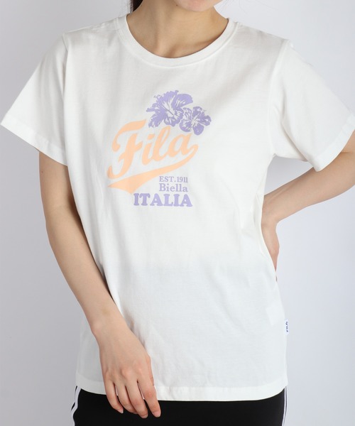 FILA(フィラ)の「FILA / フィラ 半袖プリントT レディース(Tシャツ/カットソー・レディース・ホワイト/ピンク/ホワイト系その他/ラベンダー/ブラック/ネイビー系・M/L)」の8枚目の写真