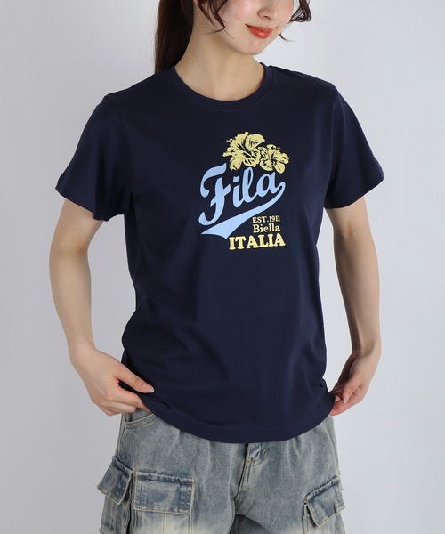 FILA(フィラ)の「FILA / フィラ 半袖プリントT レディース(Tシャツ/カットソー・レディース・ホワイト/ピンク/ホワイト系その他/ラベンダー/ブラック/ネイビー系・M/L)」の21枚目の写真