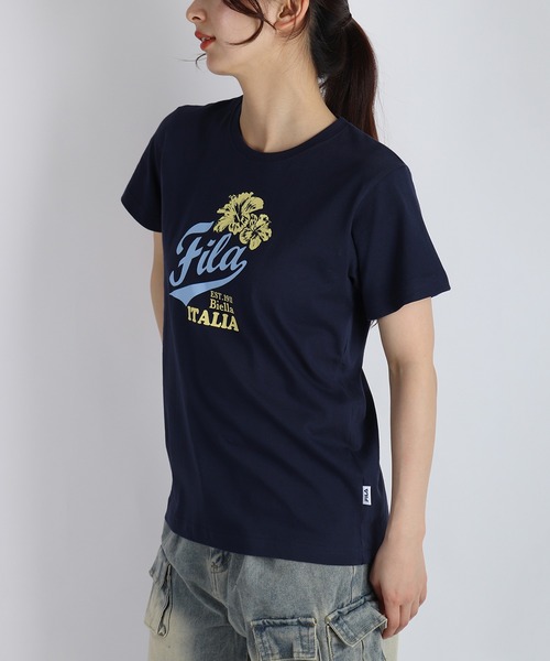FILA(フィラ)の「FILA / フィラ 半袖プリントT レディース(Tシャツ/カットソー・レディース・ホワイト/ピンク/ホワイト系その他/ラベンダー/ブラック/ネイビー系・M/L)」の22枚目の写真