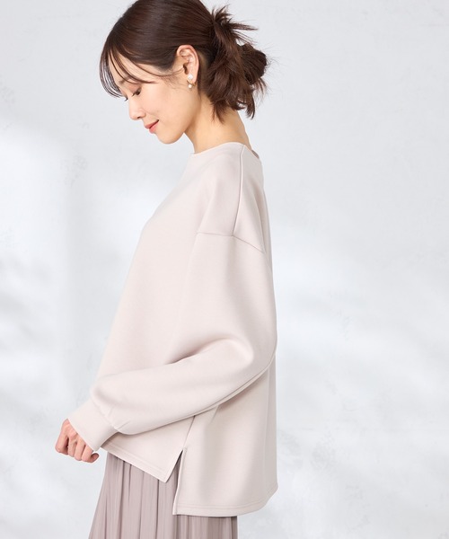 GALLORIA（ギャローリア）の「ダンボールキーネックプルオーバー（Tシャツ/カットソー・レディース・ネイビー/ライトグリーン/ライトベージュ・L/LL/M/S）」の4枚目の写真