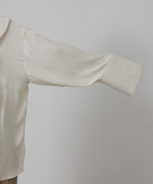 Social GIRL（ソーシャルガール）の「2026SS セーラーカラーリボンブラウス シャツブラウス 長袖ブラウス（シャツ/ブラウス・レディース・ブルー/オフホワイト/ベージュ・M）」の4枚目の写真