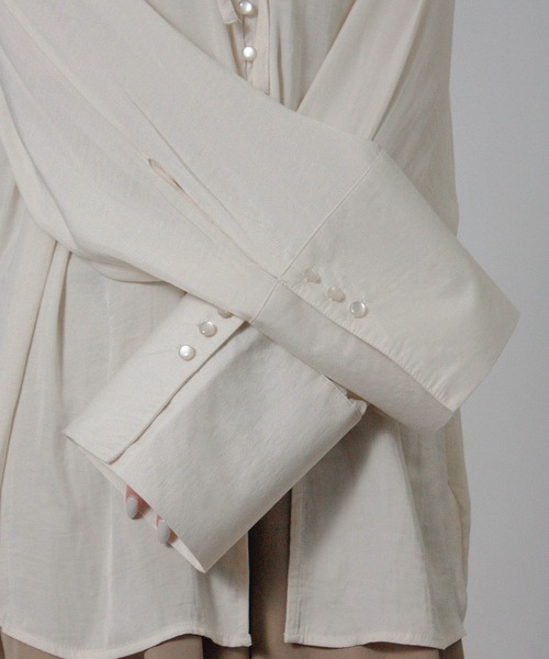 Social GIRL（ソーシャルガール）の「2026SS セーラーカラーリボンブラウス シャツブラウス 長袖ブラウス（シャツ/ブラウス・レディース・ブルー/オフホワイト/ベージュ・M）」の5枚目の写真