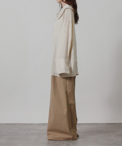 Social GIRL（ソーシャルガール）の「2026SS セーラーカラーリボンブラウス シャツブラウス 長袖ブラウス（シャツ/ブラウス・レディース・ブルー/オフホワイト/ベージュ・M）」の7枚目の写真