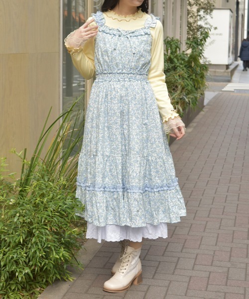 axes femme（アクシーズファム）の「フリル×コットンレースワンピース（ワンピース・レディース・クリーム/ホワイト/グリーン・FREE）」の2枚目の写真