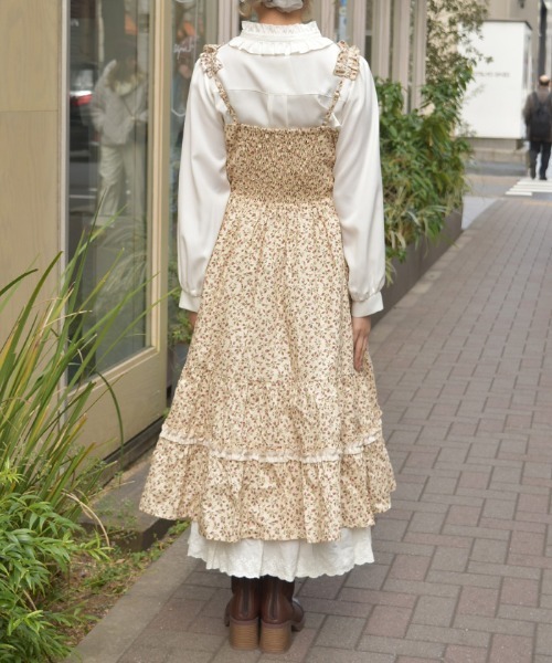 axes femme（アクシーズファム）の「フリル×コットンレースワンピース（ワンピース・レディース・クリーム/ホワイト/グリーン・FREE）」の6枚目の写真