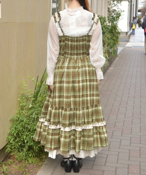 axes femme（アクシーズファム）の「フリル×コットンレースワンピース（ワンピース・レディース・クリーム/ホワイト/グリーン・FREE）」の11枚目の写真