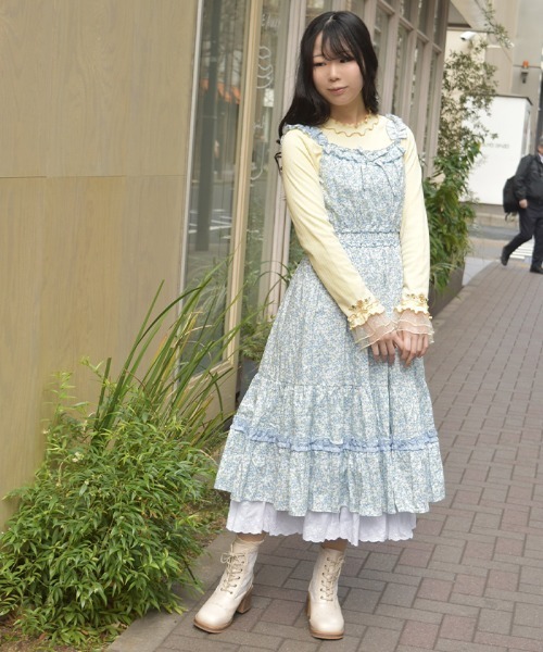 axes femme（アクシーズファム）の「フリル×コットンレースワンピース（ワンピース・レディース・クリーム/ホワイト/グリーン・FREE）」の15枚目の写真