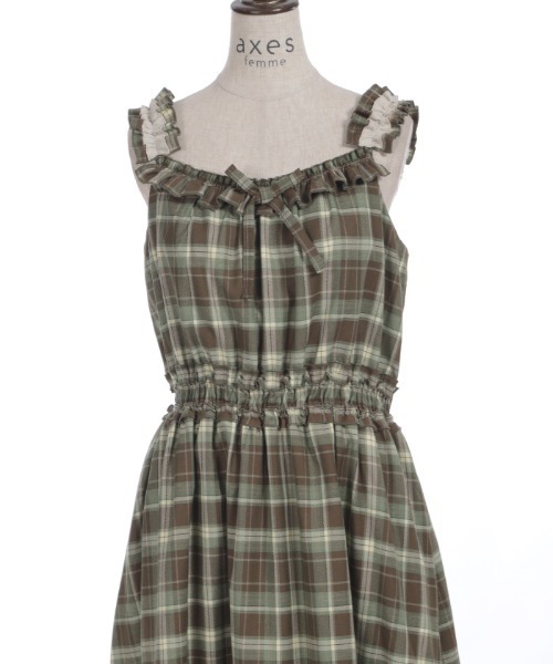 フリル×コットンレースワンピース（ワンピース）｜axes femme