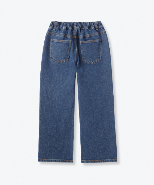 MUSINSA STANDARD KIDS（ムシンサスタンダードキッズ）の「起毛レギュラーフィットバンディングデニムパンツ[ミディアムインディゴ]（デニムパンツ・レディース・その他・120/100/160/150/140/130）」の3枚目の写真