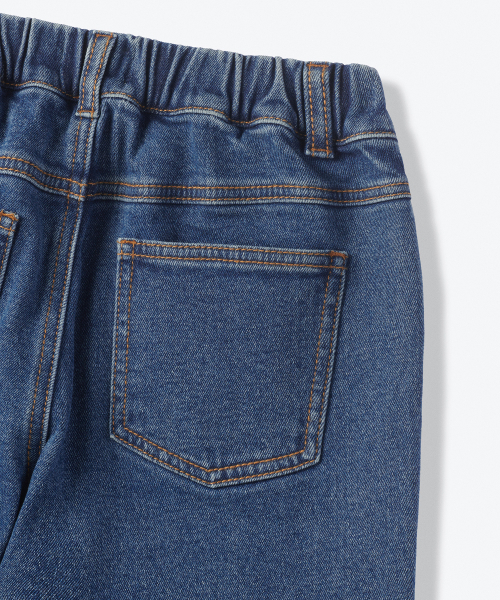 MUSINSA STANDARD KIDS（ムシンサスタンダードキッズ）の「起毛レギュラーフィットバンディングデニムパンツ[ミディアムインディゴ]（デニムパンツ・レディース・その他・120/100/160/150/140/130）」の5枚目の写真