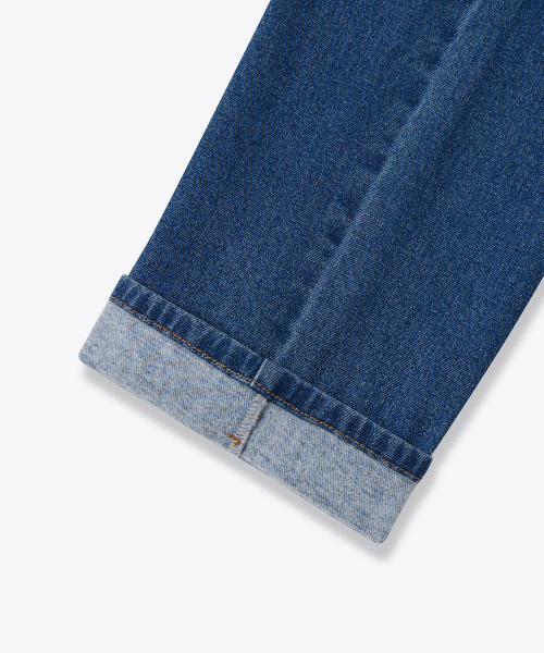MUSINSA STANDARD KIDS（ムシンサスタンダードキッズ）の「起毛レギュラーフィットバンディングデニムパンツ[ミディアムインディゴ]（デニムパンツ・レディース・その他・120/100/160/150/140/130）」の6枚目の写真