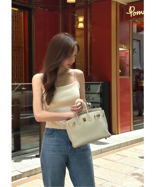 LUDICRUM(ルーディクルム)の「Rib cut camisole(キャミソール・レディース・クリーム/オフホワイト/ブラック・M/S)」の1枚目の写真