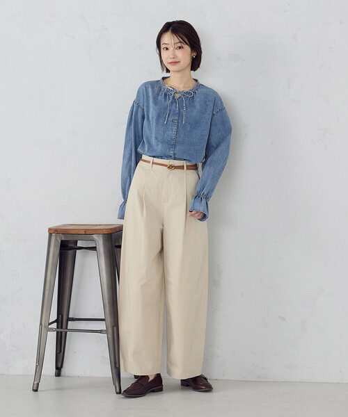 COMME CA ISM(コムサイズム)の「バレルレッグ パンツ(その他パンツ・レディース・ベージュ/ネイビー・LARGE/MEDIUM)」の10枚目の写真