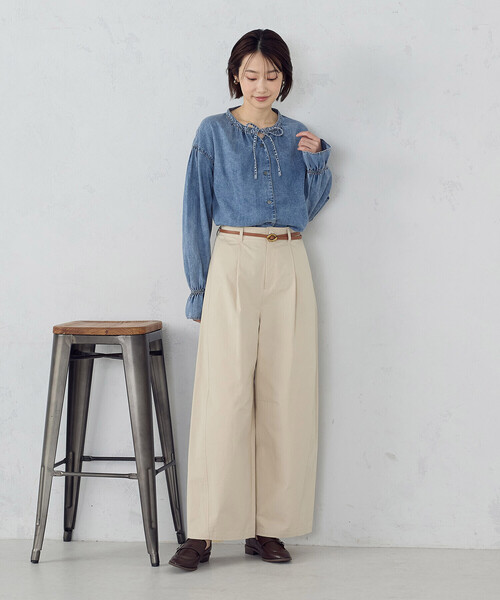 COMME CA ISM(コムサイズム)の「バレルレッグ パンツ(その他パンツ・レディース・ベージュ/ネイビー・LARGE/MEDIUM)」の11枚目の写真