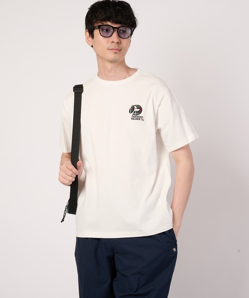 Arnold Palmer(アーノルドパーマー)の「ドッグモチーフ シェア Tシャツ(Tシャツ/カットソー・レディース・ホワイト/ダークブルー・XS/S/M/L/LL)」の2枚目の写真