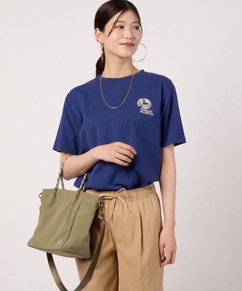 Arnold Palmer(アーノルドパーマー)の「ドッグモチーフ シェア Tシャツ(Tシャツ/カットソー・レディース・ホワイト/ダークブルー・XS/S/M/L/LL)」の9枚目の写真