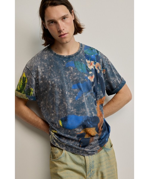 Desigual(デシグアル)の「フローラル プリント Tシャツ / ネイビー(Tシャツ/カットソー・メンズ・ブルー・XL/L/M/S)」の3枚目の写真