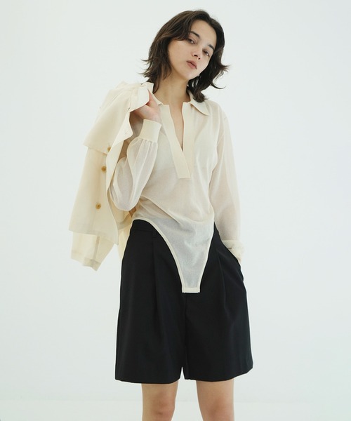 CLANE（クラネ）の「SKIPPER KNIT BODYSUITS（ニット/セーター・レディース・ブラウン/アイボリー/ブラック・1）」の4枚目の写真