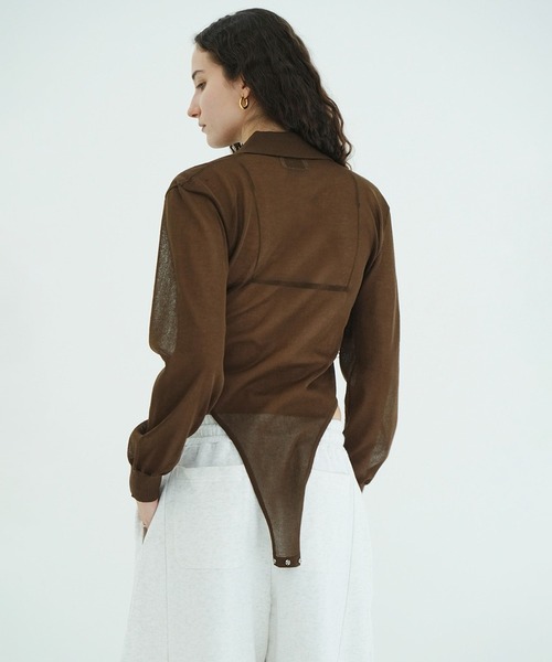 CLANE（クラネ）の「SKIPPER KNIT BODYSUITS（ニット/セーター・レディース・ブラウン/アイボリー/ブラック・1）」の21枚目の写真