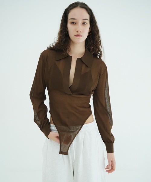 CLANE（クラネ）の「SKIPPER KNIT BODYSUITS（ニット/セーター・レディース・ブラウン/アイボリー/ブラック・1）」の19枚目の写真