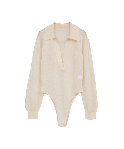 トップス CLANE SKIPPER KNIT BODYSUITS CLANE - スキッパー ニット ボディスーツ - SKIPPER KNIT BODYSUITS