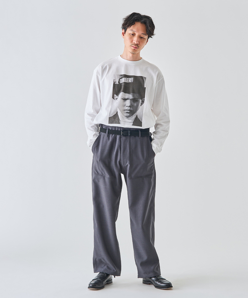 EDIFICE（エディフィス）の「サイド アジャスト ベイカー パンツ（スラックス・メンズ・ベージュ/アイボリー/チャコールグレー・MEDIUM/LARGE）」の5枚目の写真