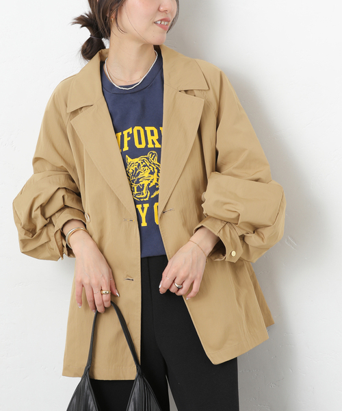 JOURNAL STANDARD relume(ジャーナルスタンダード レリューム)の「ヴィンテージクロストレンチコート(トレンチコート・レディース・ブルー/ベージュ/ホワイト・FREE)」の2枚目の写真