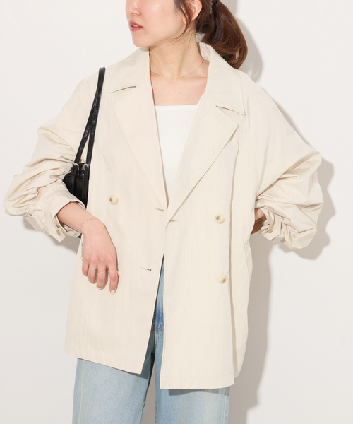 JOURNAL STANDARD relume(ジャーナルスタンダード レリューム)の「ヴィンテージクロストレンチコート(トレンチコート・レディース・ブルー/ベージュ/ホワイト・FREE)」の1枚目の写真