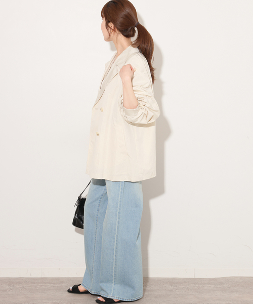 JOURNAL STANDARD relume(ジャーナルスタンダード レリューム)の「ヴィンテージクロストレンチコート(トレンチコート・レディース・ブルー/ベージュ/ホワイト・FREE)」の11枚目の写真