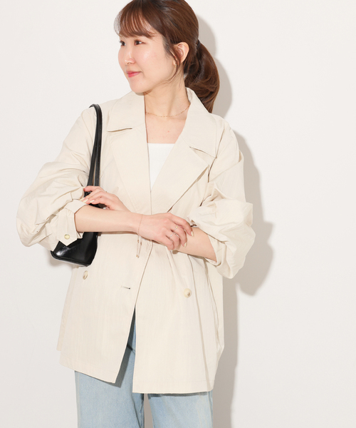 JOURNAL STANDARD relume(ジャーナルスタンダード レリューム)の「ヴィンテージクロストレンチコート(トレンチコート・レディース・ブルー/ベージュ/ホワイト・FREE)」の15枚目の写真