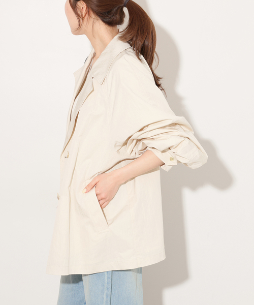 JOURNAL STANDARD relume(ジャーナルスタンダード レリューム)の「ヴィンテージクロストレンチコート(トレンチコート・レディース・ブルー/ベージュ/ホワイト・FREE)」の16枚目の写真